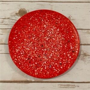 Vintage ZAK Designs Melamine 9” Red Round Multi Color Confetti Dinner Plate